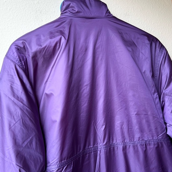 Tory Burch REVERSIBLE NYLON FLEECE PULLOVER JACKET Purple Orange Sz XS - Picture 10 of 16